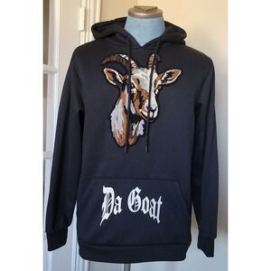 Super Massive Unisex Black Da Goat Design Streetwear Hoodie‎ Sz Large